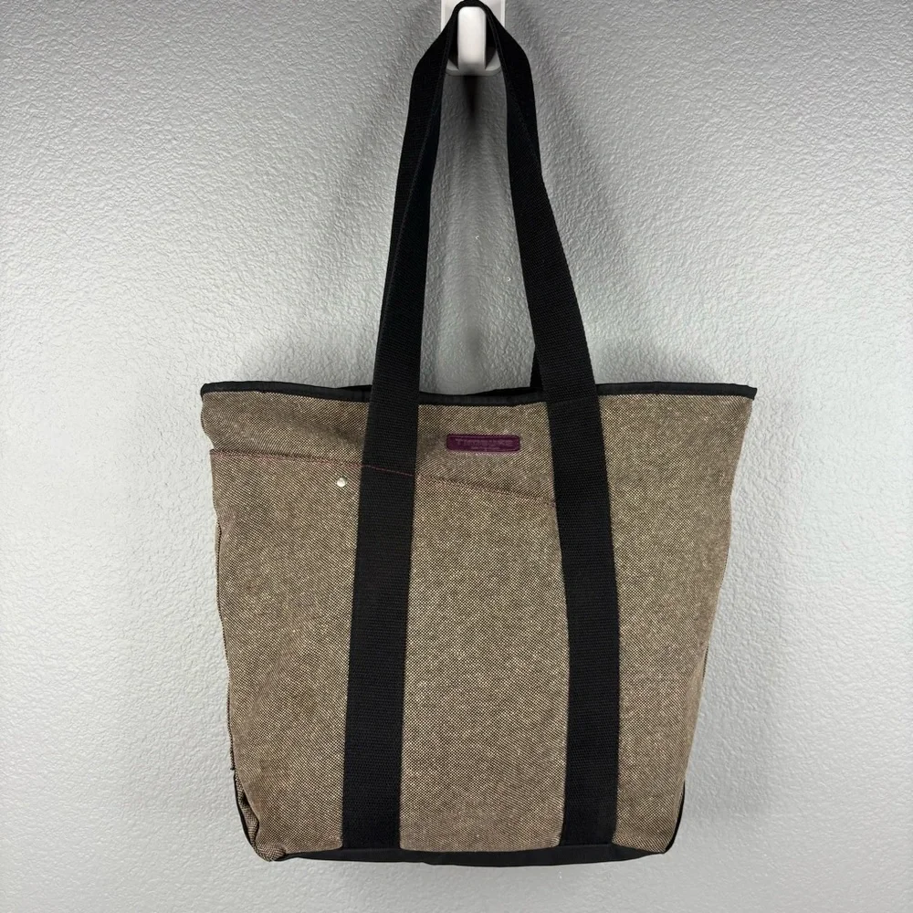 Timbuk2 Taupe Wool-Look Tote with Black Straps